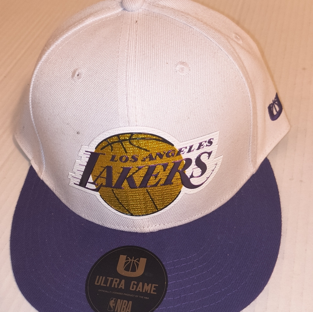 White and Purple Lakers Cap